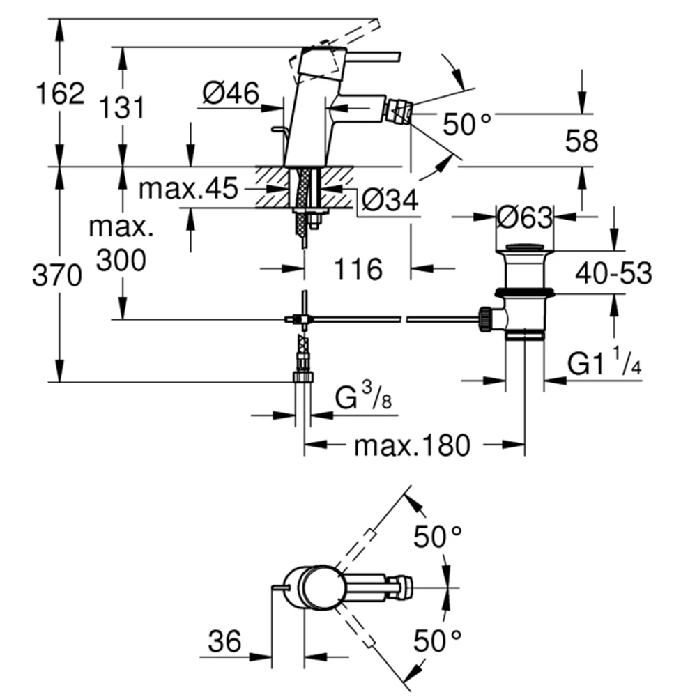 Grohe Concetto New Tek Kumandalı Bide Bataryası - 32208001 2
