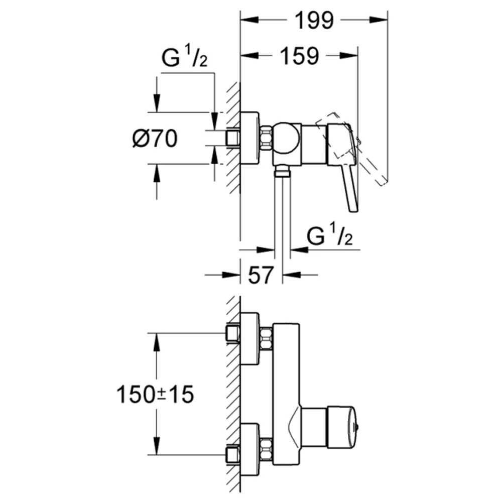 Grohe Concetto New Tek Kumandalı Duş Bataryası - 32210001 2