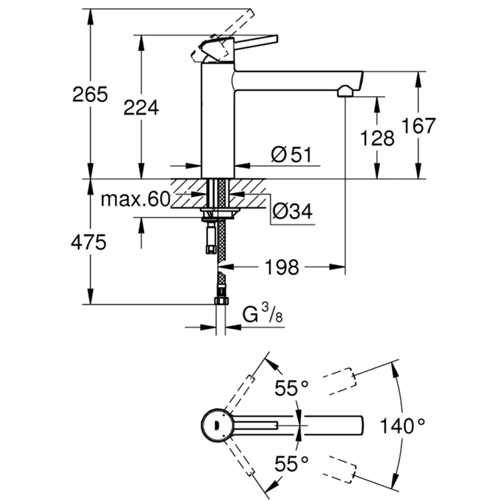 Grohe Concetto New Tek Kumandalı Eviye Bataryası - 31128DC1 2