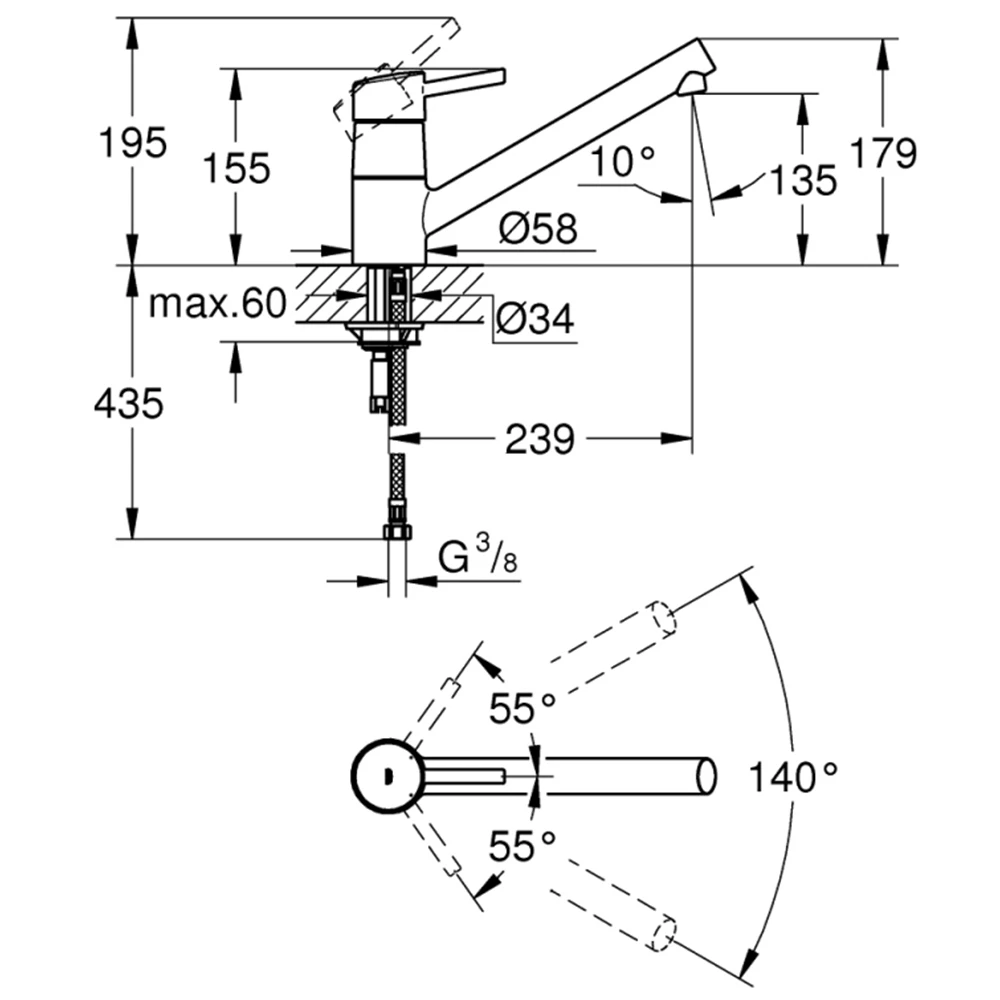 Grohe Concetto New Tek Kumandalı Eviye Bataryası - 32659001 2