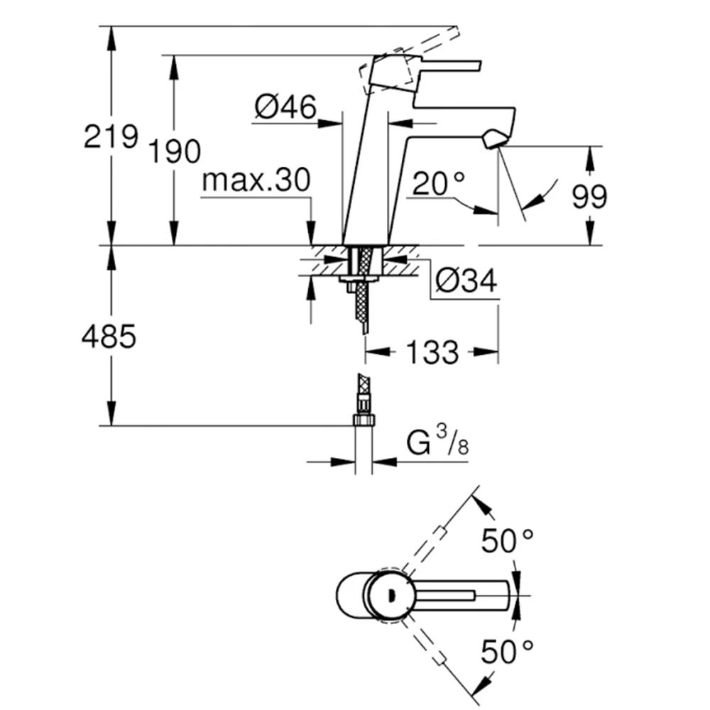 Grohe Concetto new Tek Kumandalı Lavabo Bataryası - 23451001 2