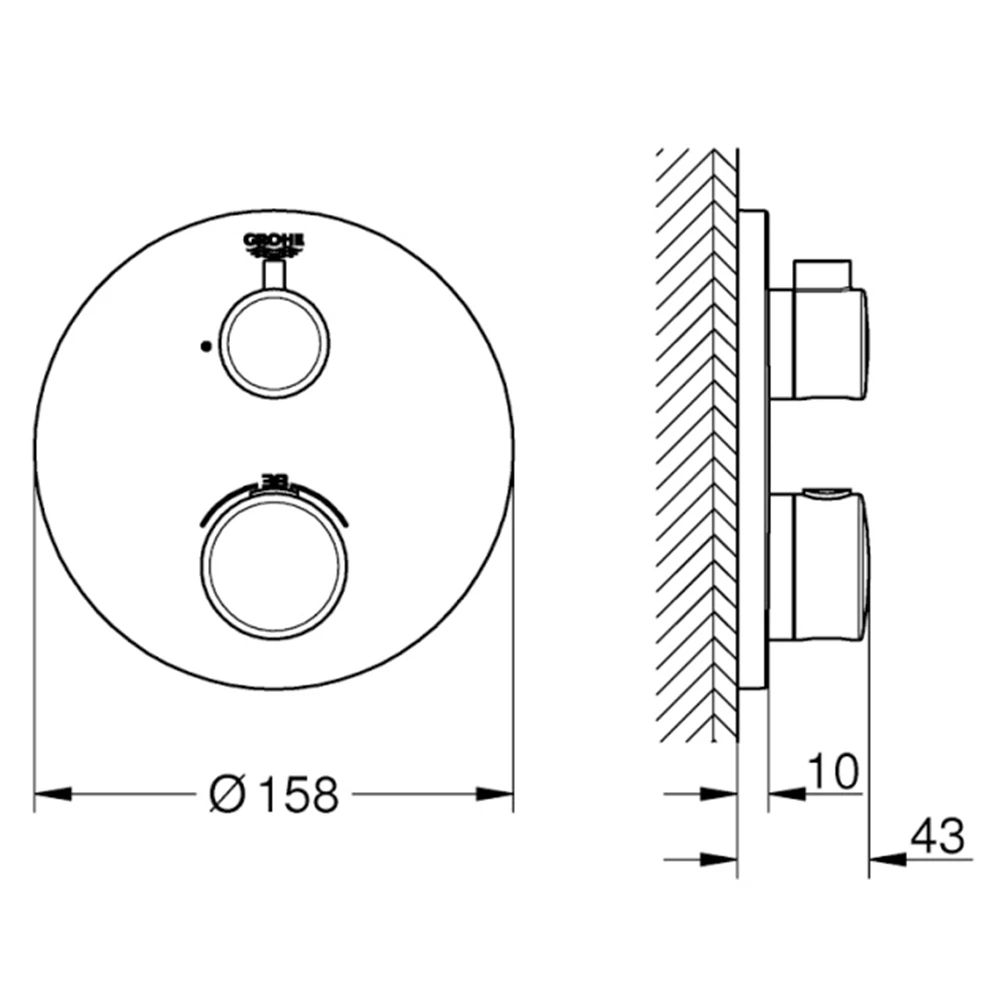 Grohe Grohtherm Convent. Concealed Termostatik Banyo-Duş Bataryası - 24076000 2