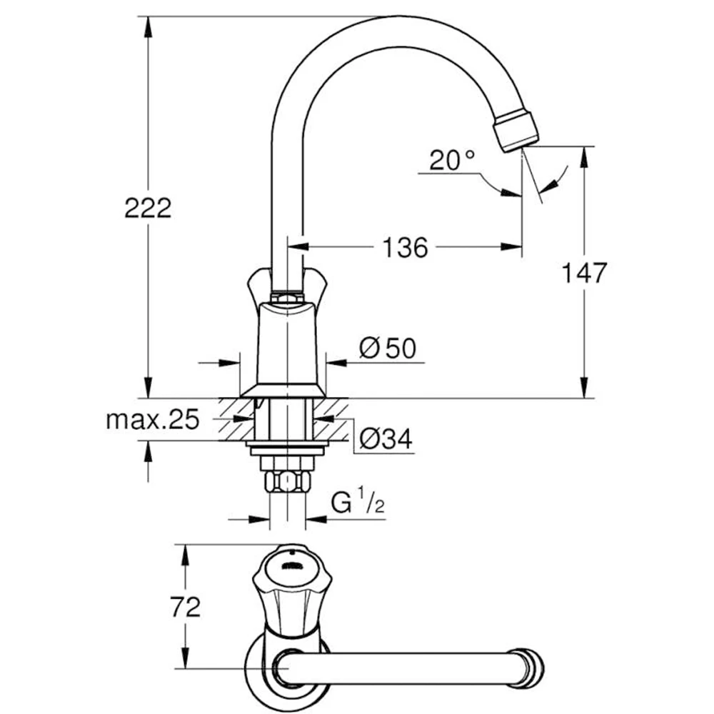 Grohe Costa L Lavabo Musluğu - 20393001 2