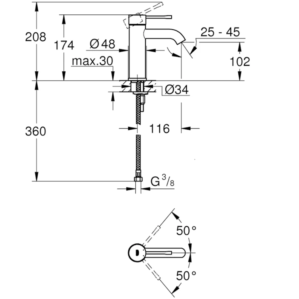 Grohe Essence Neıw Tek Kumandalı Lavabo Bataryası - 23590DC1 2