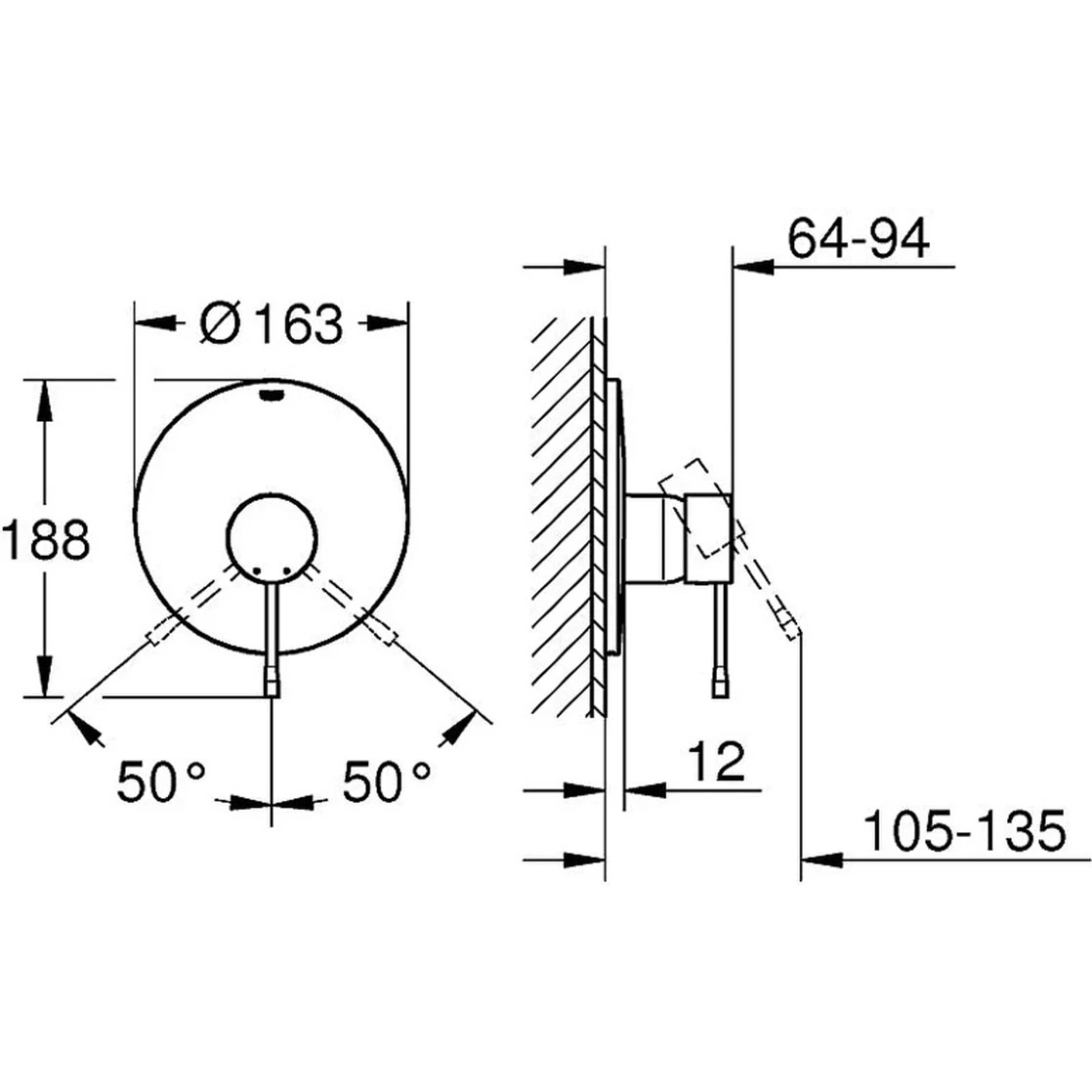 Grohe Essence New Sert Grafik Ankastre Duş Bataryası - 19286A01 2