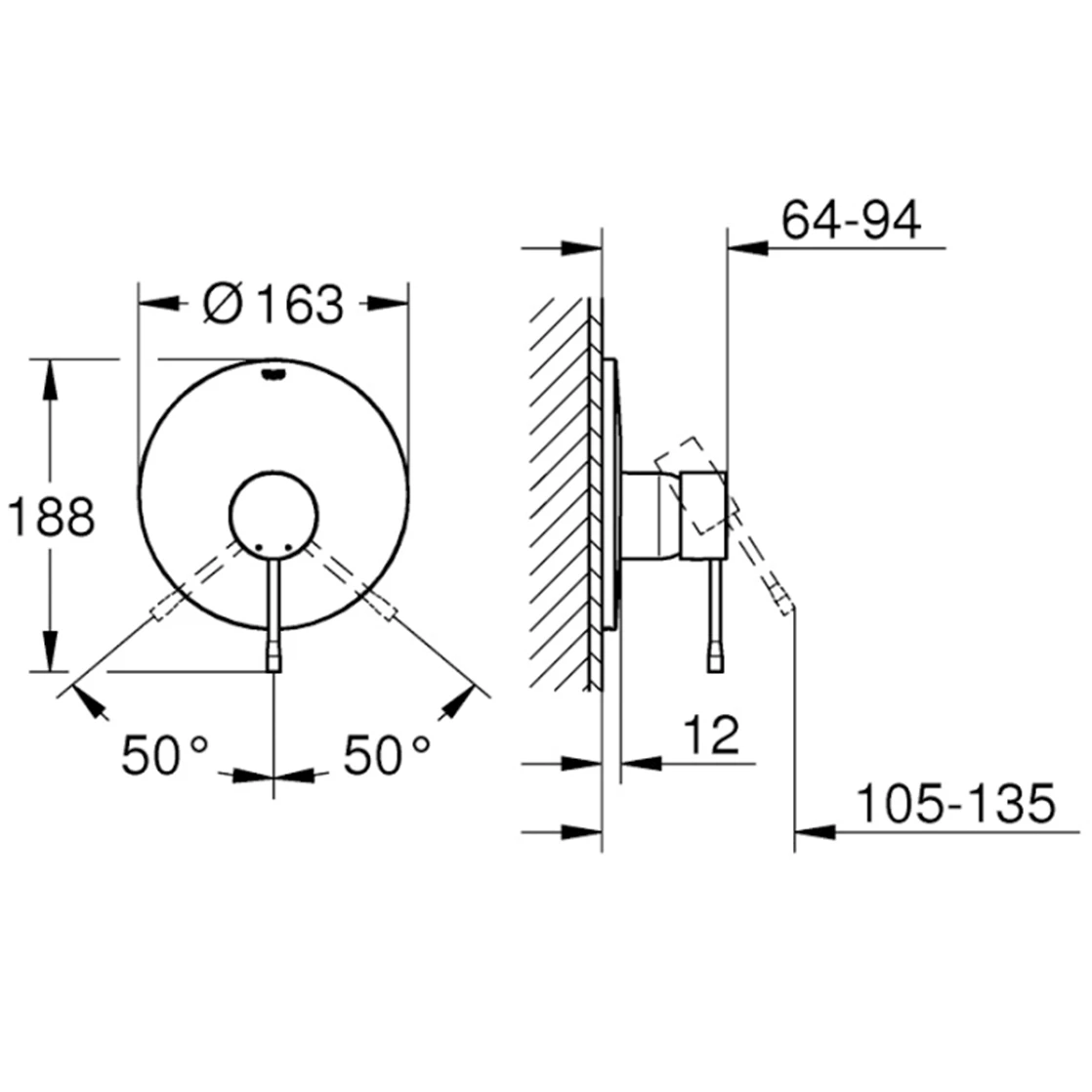 Grohe Essence New Bronz Ankastre Duş Bataryası - 19286GL1 2