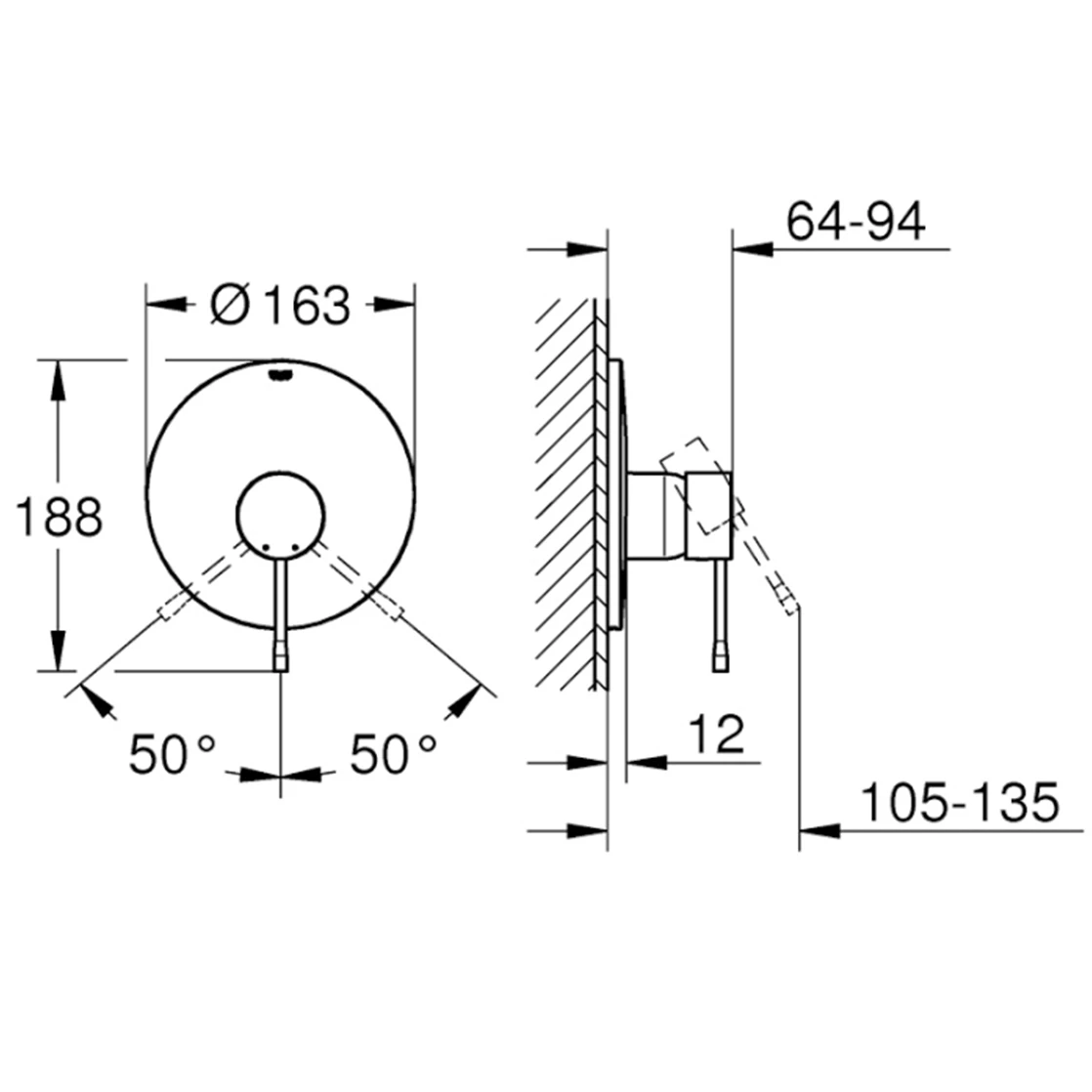 Grohe Essence New Bronz Ankastre Duş Bataryası - 19286GN1 2