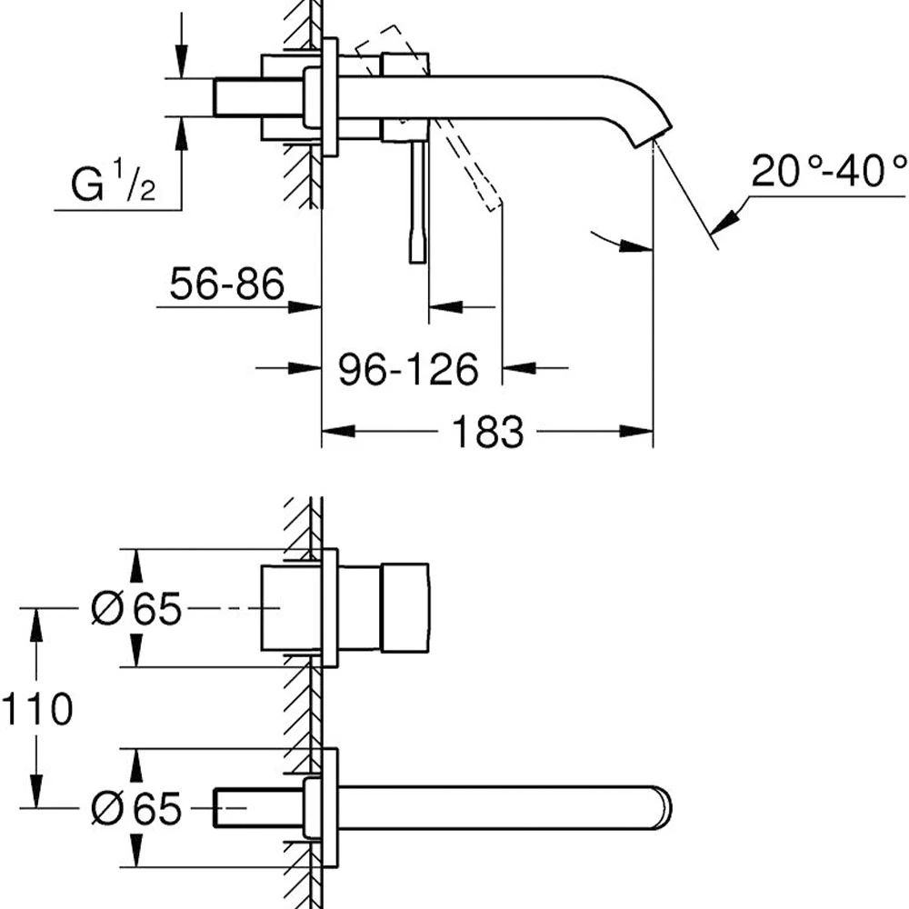 Grohe Essence New İki Delikli Altın Ankastre Lavabo Bataryası - 19408GL1 2