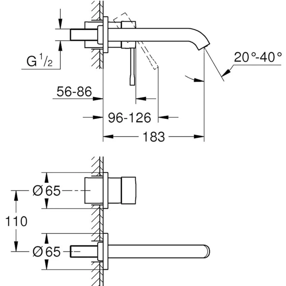 Grohe Essence New İki Delikli Altın Ankastre Lavabo Bataryası - 19408GN1 2