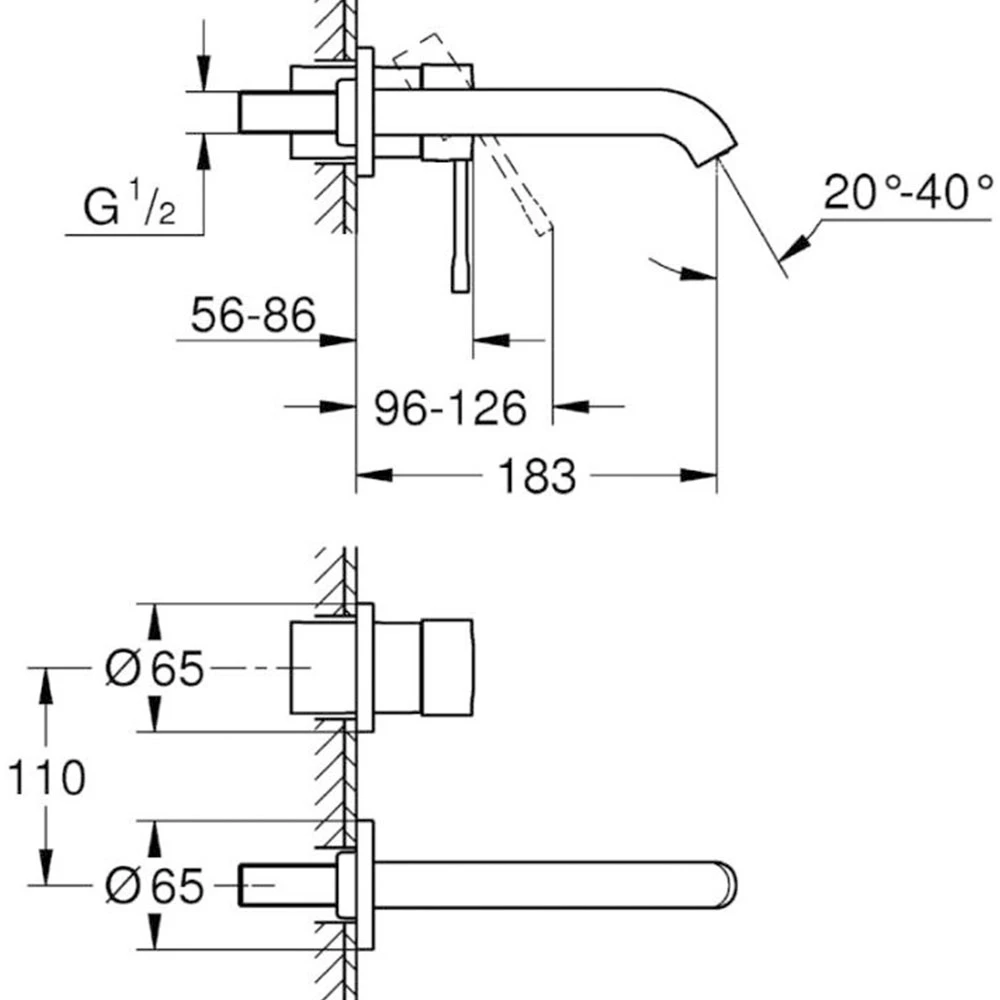 Grohe Essence New İki Delikli Ankastre Lavabo Bataryası - 19408001 2