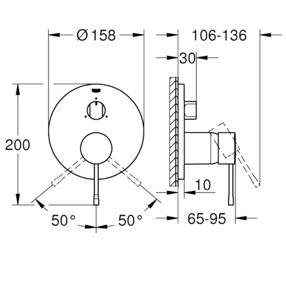 Grohe Essence New Tek Kumandalı 3 Yönlü Altın Banyo Bataryası - 24092GL1 2