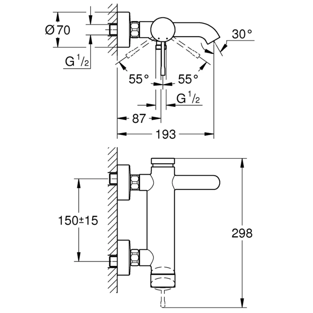 Grohe Essence New Tek Kumandalı Banyo Bataryası - 33624001 2