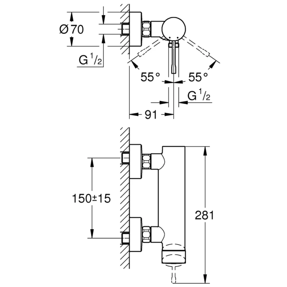 Grohe Essence New Tek Kumandalı Nikel Duş Bataryası - 33636A01 2