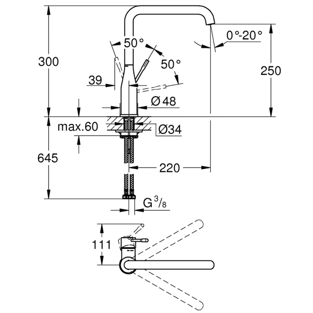 Grohe Essence New Tek Kumandalı Nikel Eviye Bataryası - 30269AL0 2