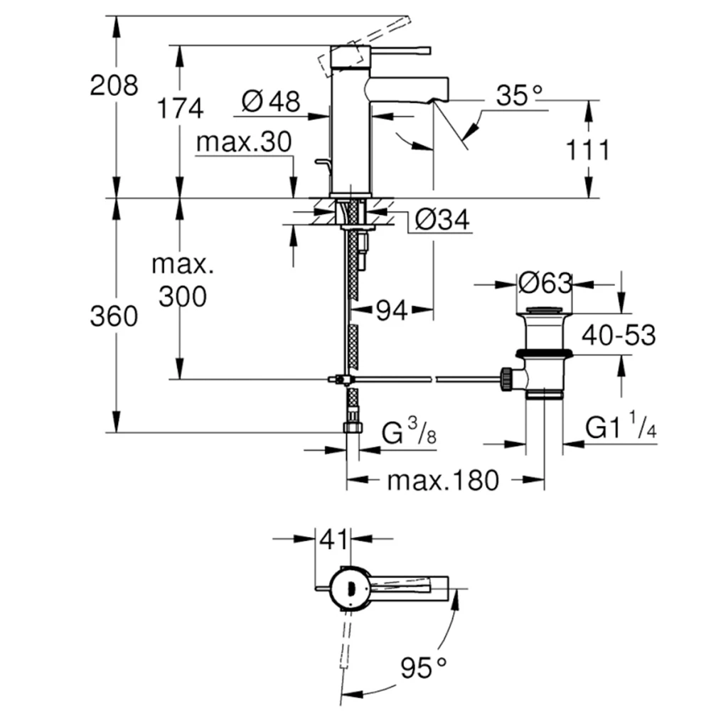 Grohe Essence New Tek Kumandalı Lavabo Bataryası - 23379001 2