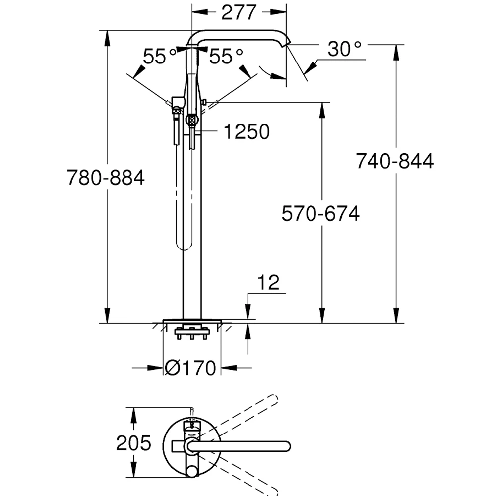 Grohe Essence New Yerden Küvet Bataryası - 25248001 2