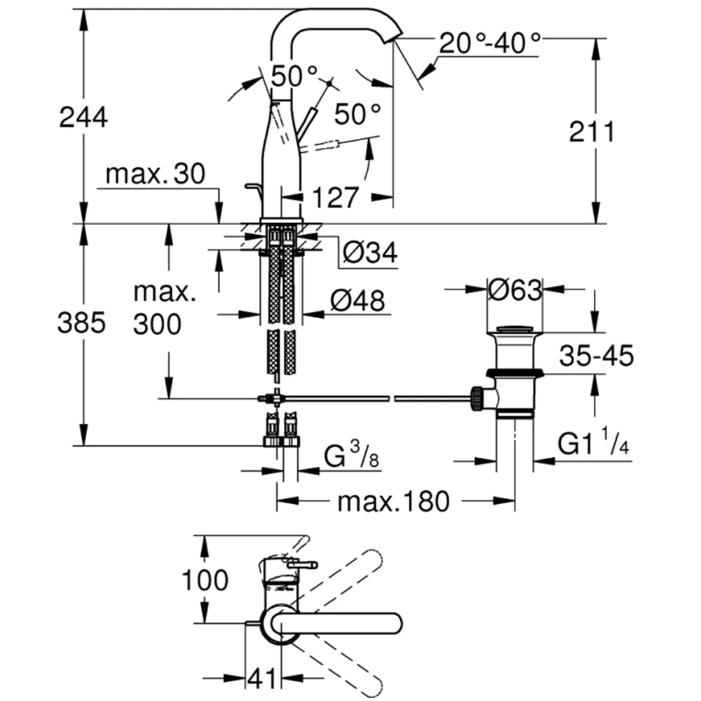 Grohe Essence Tek Kumandalı Lavabo Bataryası - 32628001 2