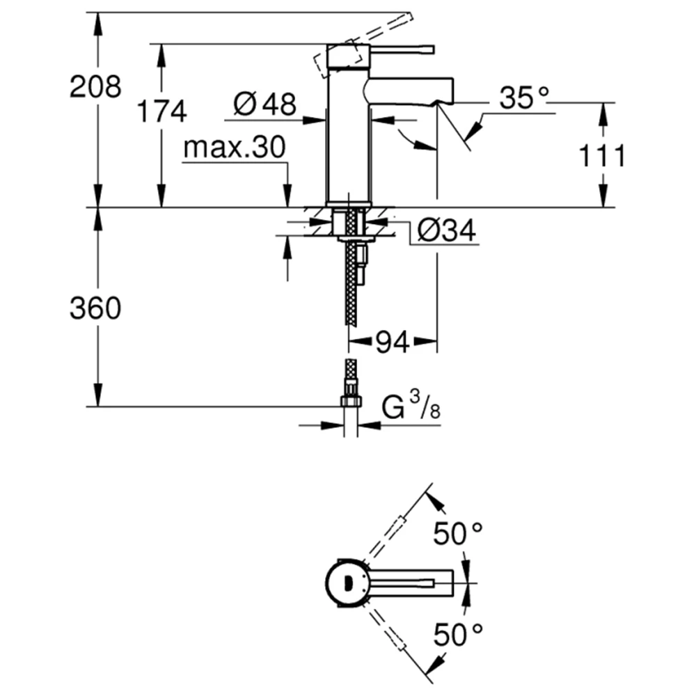Grohe Essence Tek Kumandalı Lavabo Bataryası - 34294001 2