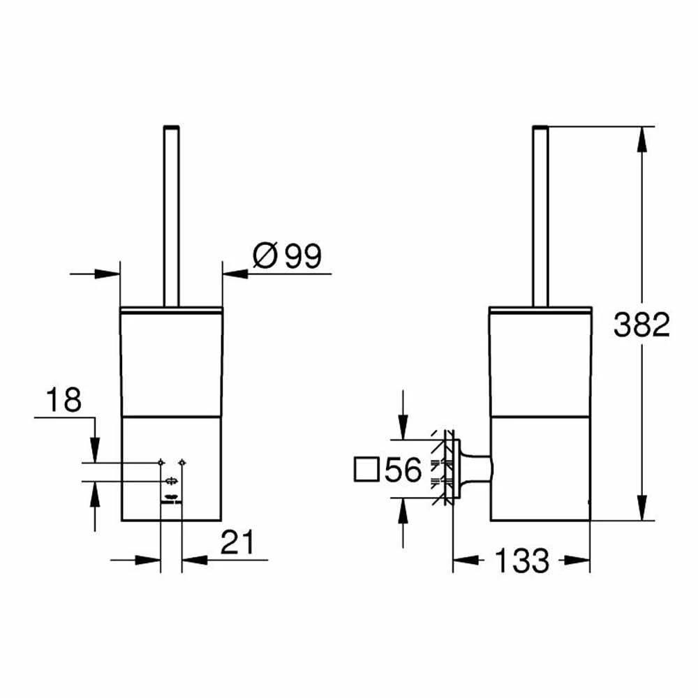 Grohe Essentials Bronz Tuvalet Fırçası Seti - 40340GN1 2