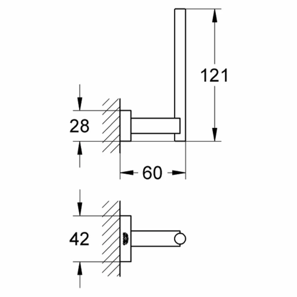Grohe Essentials Cube New Yedek Tuvalet Kağıtlığı - 40623001 2