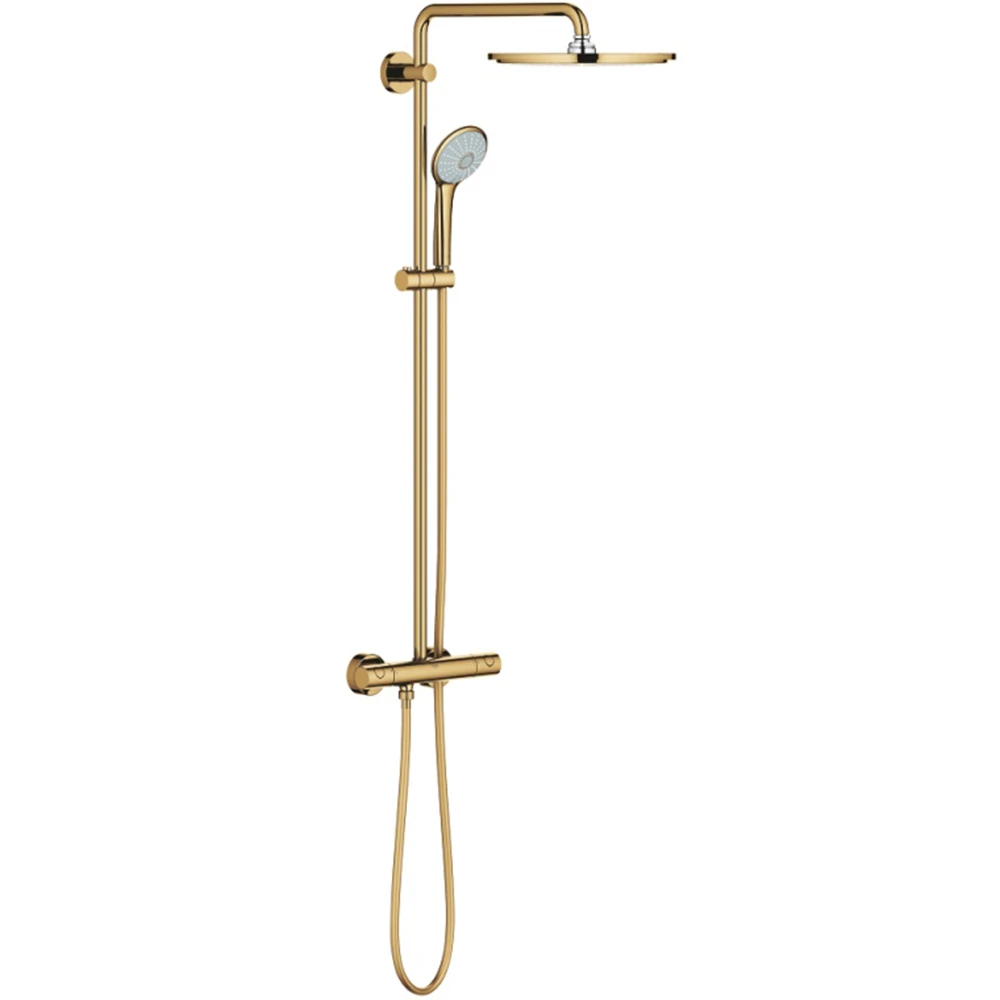 Grohe Euphoria System Duvara Monte Termostatik Bataryalı Altın Duş Sistemi - 26075GL0