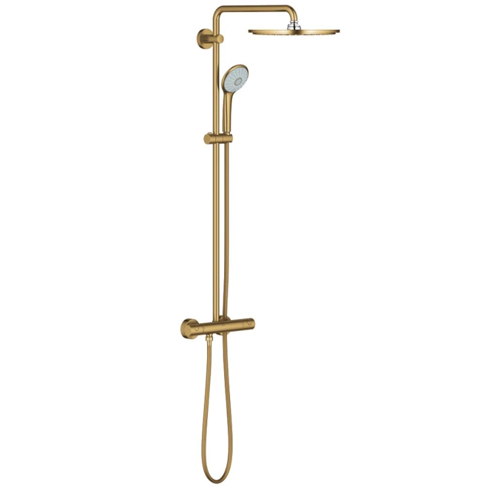 Grohe Euphoria System Duvara Monte Termostatik Bataryalı Altın Duş Sistemi - 26075GN0