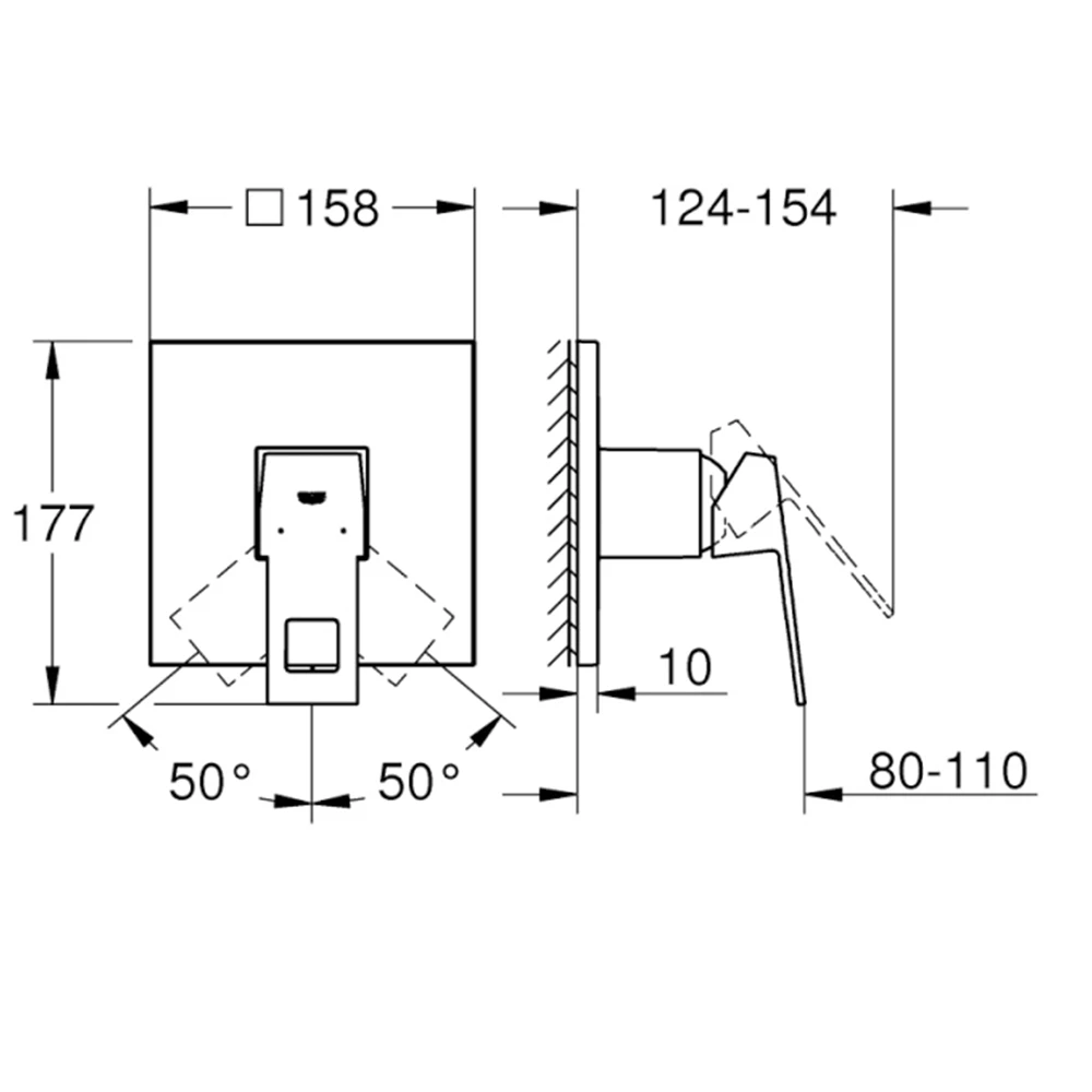 Grohe Eurocube Nikel Ankastre Duş Bataryası - 24061AL0 2