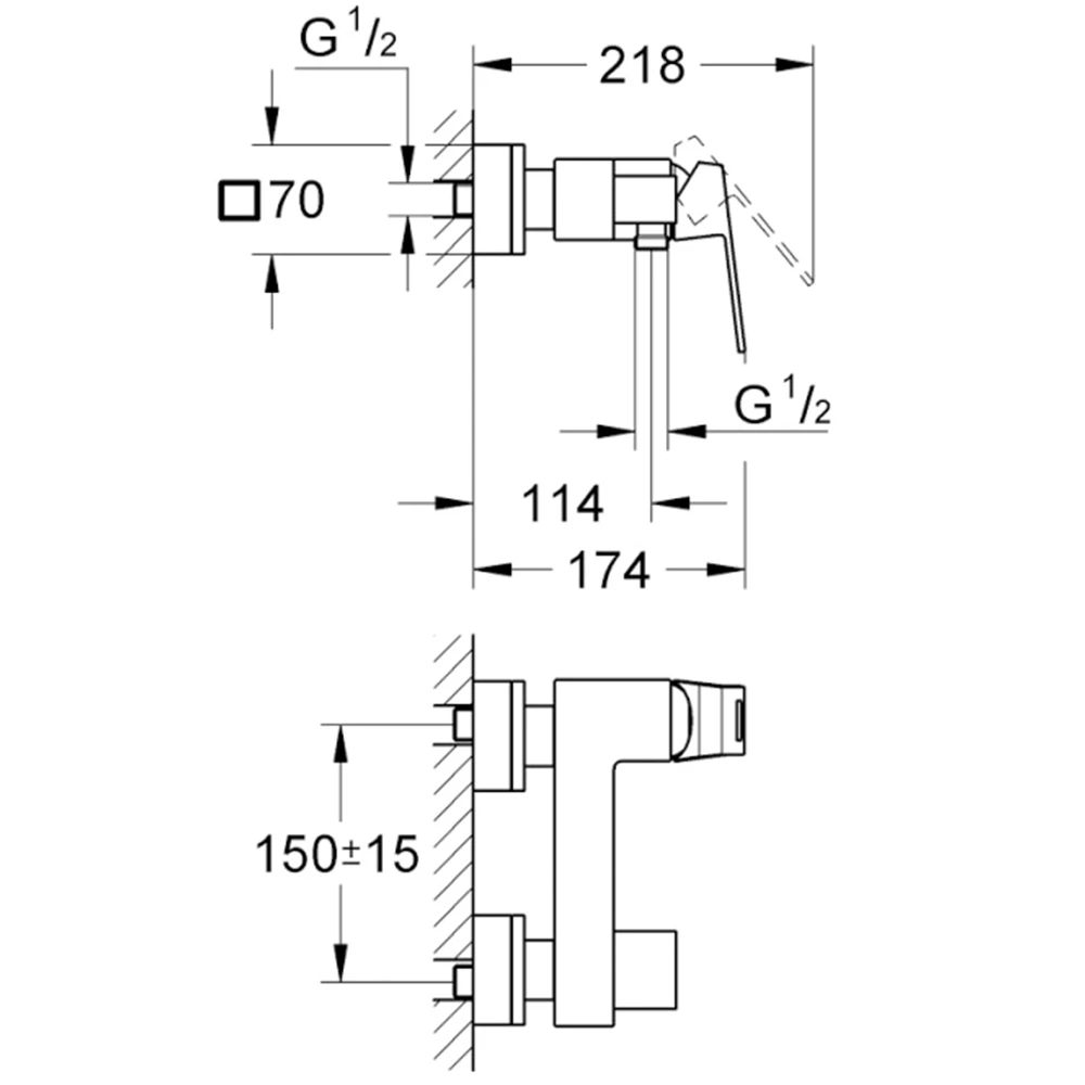 Grohe Eurocube Tek Kumandalı Duş Bataryası - 23145DC0 2