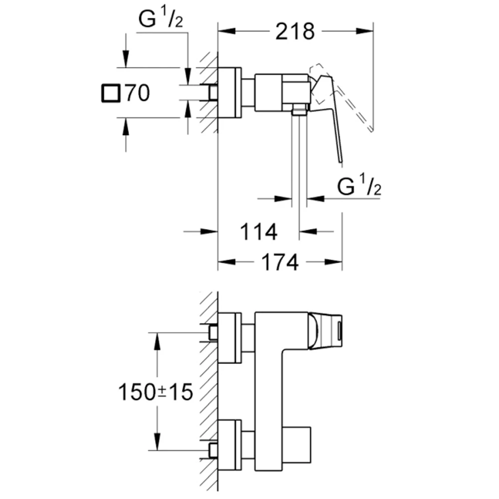 Grohe Eurocube Tek Kumandalı Duş Bataryası - 23145000 2