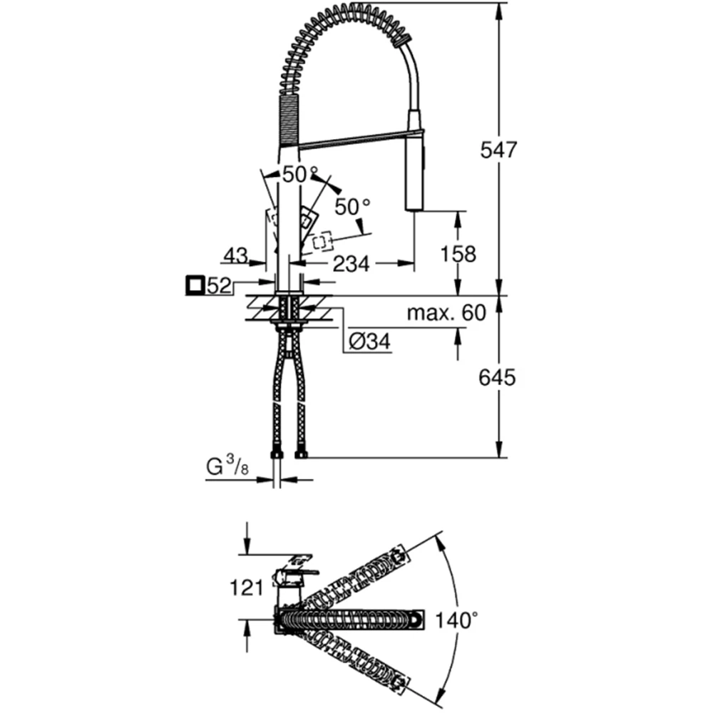 Grohe Eurocube Tek Kumandalı Eviye Bataryası - 31395000 2
