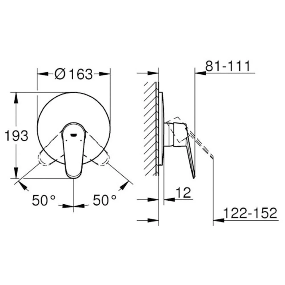 Grohe Eurodisc Cosmopolitan Ankastre Duş Bataryası - 19549002 2