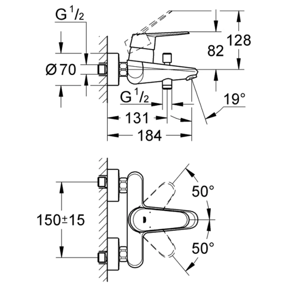 Grohe Eurodisc Cosmopolitan Tek Kumandalı Banyo Bataryası - 33390002 2
