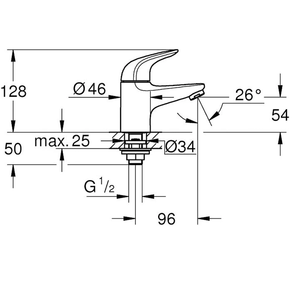 Grohe EuroEco 2023 Pillar Tap - 20616001 2
