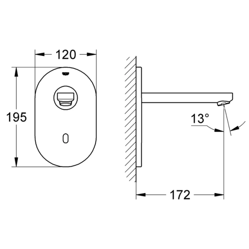 Grohe Euroeco Cosmopolitan E Tek Su Girişli Ankastre Fotoselli Lavabo Bataryası - 36273000 2