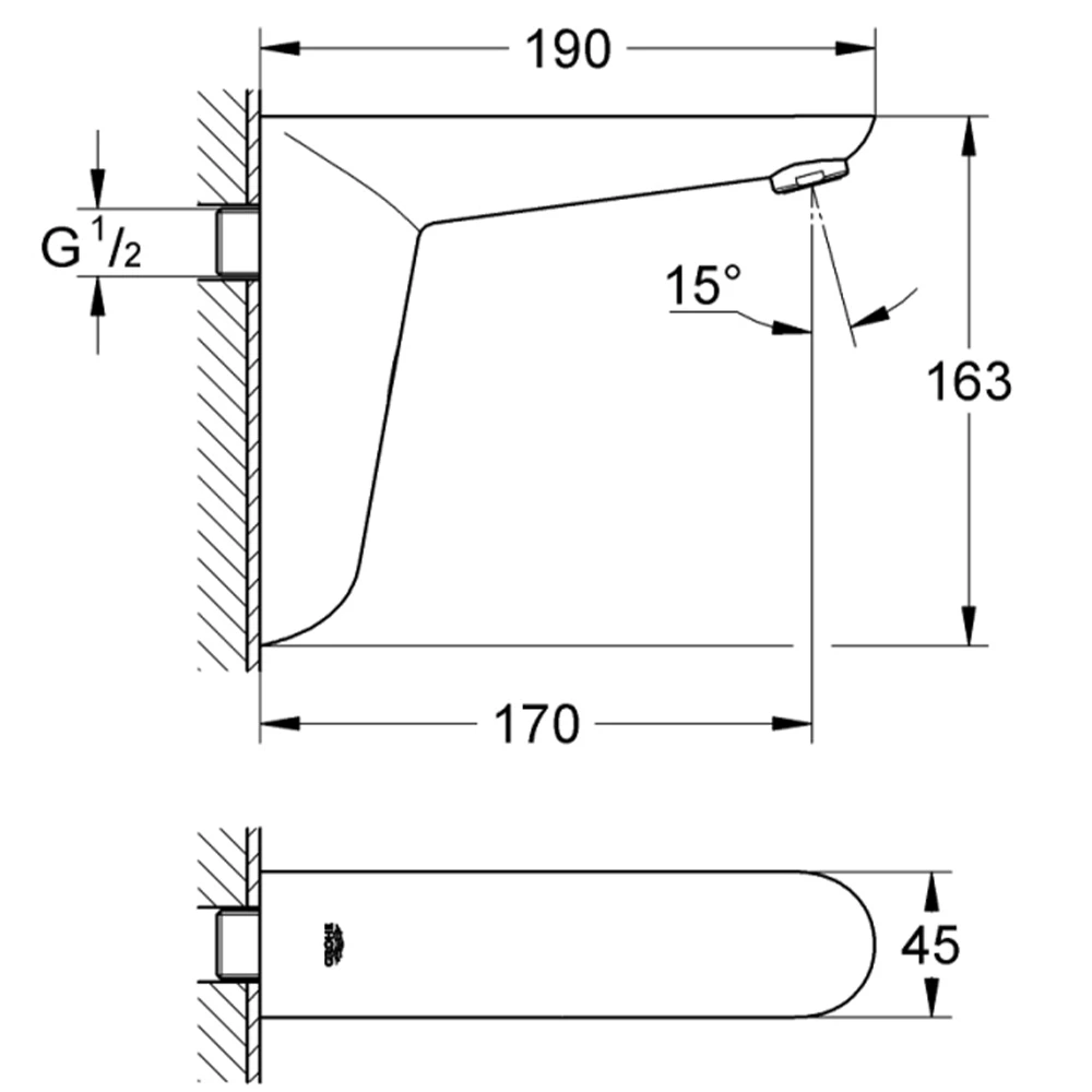 Grohe Euroeco Cosmopolitan E Tek Su Girişli Ankastre Fotoselli Lavabo Bataryası - 36274000 2