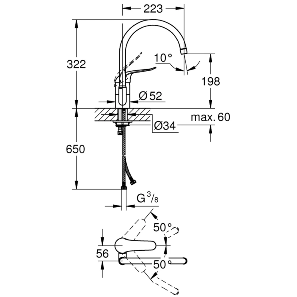 Grohe Euroeco Special Relaunch Tek Kumandalı Eviye Bataryası - 32786000 2