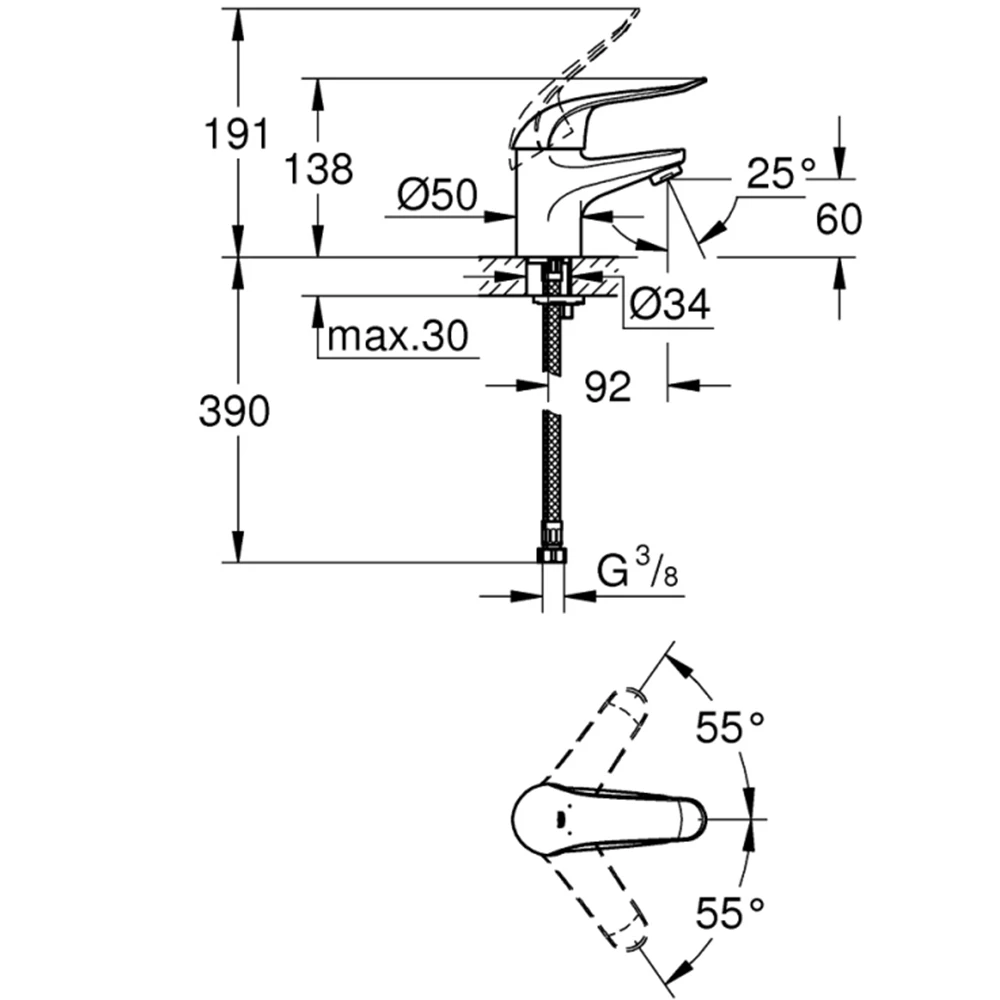 Grohe Euroeco Special Tek Kumandalı Lavabo Bataryası - 32763000 2