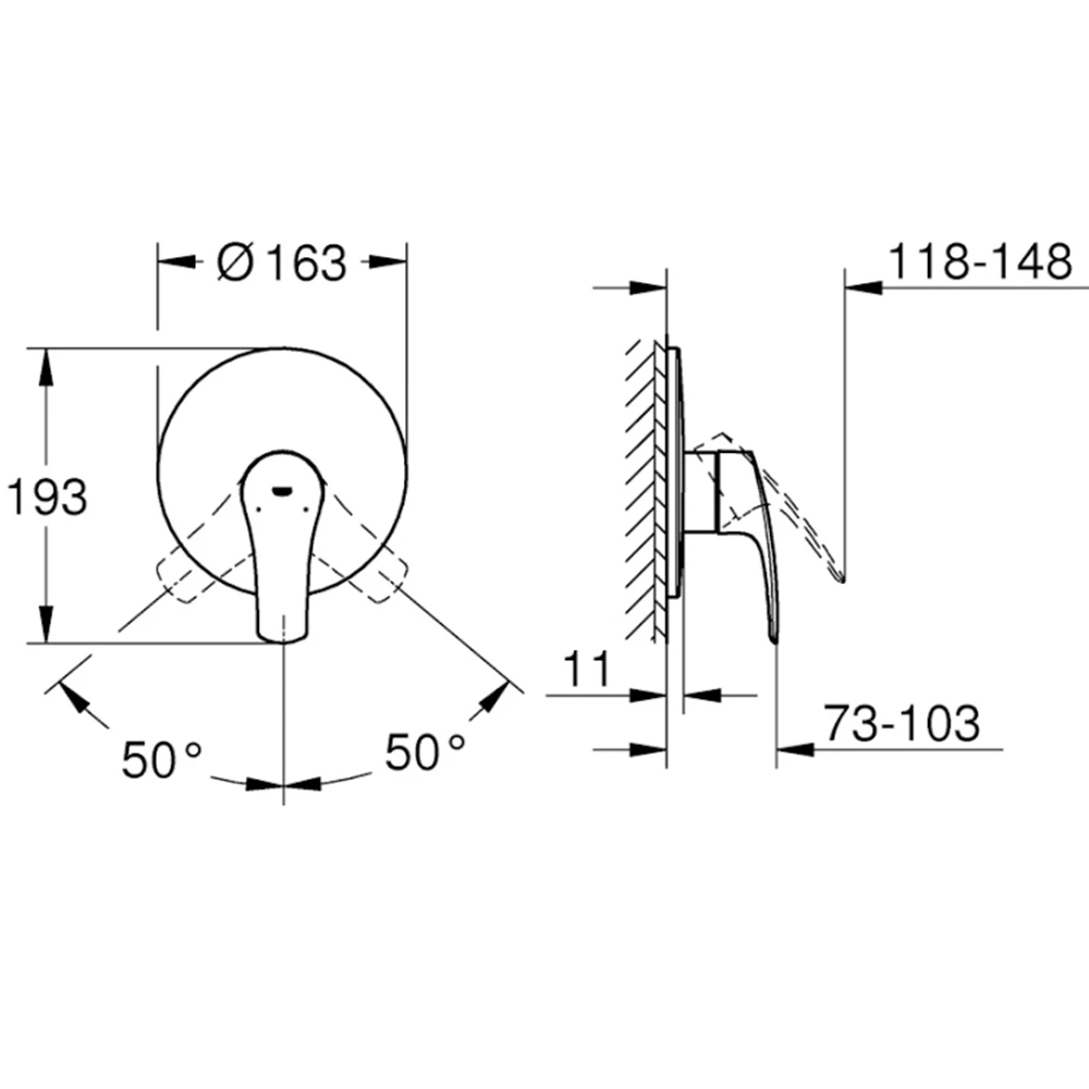Grohe Eurosmart 2021 Ankastre Duş Bataryası - 19451003 2