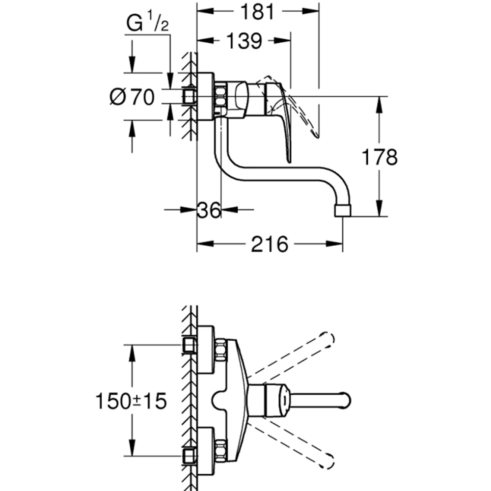 Grohe Eurosmart 2021 Tek Kumandalı Eviye Bataryası - 31391003 2