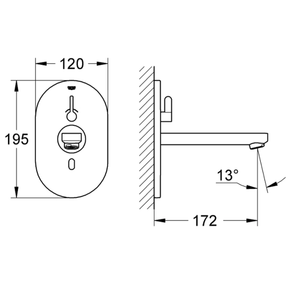 Grohe Eurosmart CE Çift Su Girişli Ayarlanabilir Sıcaklık Sınırlayıcısı Fotoselli Lavabo Bataryası - 36315000 2