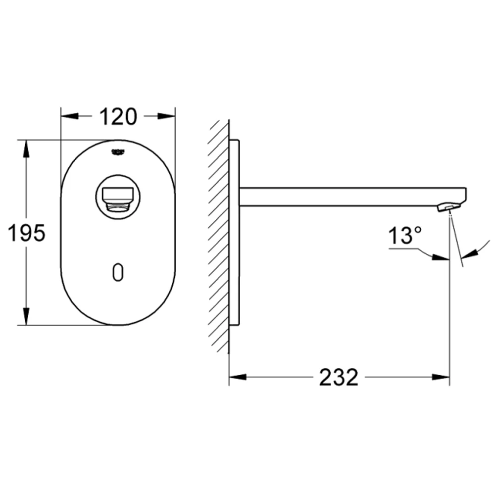 Grohe Eurosmart Cosmopolitan E Tek Su Girişli Ankastre Fotoselli Lavabo Bataryası - 36334SD0 2