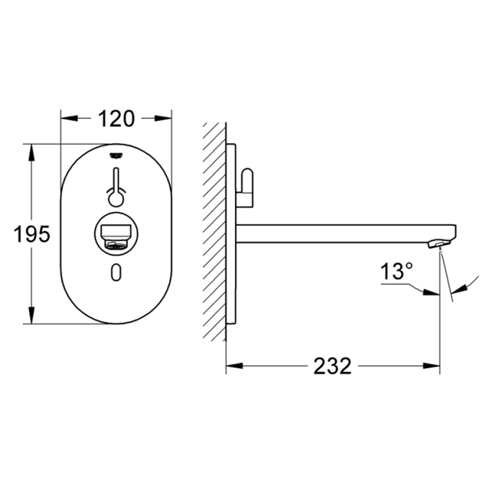 Grohe Eurosmart Cosmopolitan E Tek Su Girişli Ankastre Fotoselli Lavabo Bataryası - 36376000 2