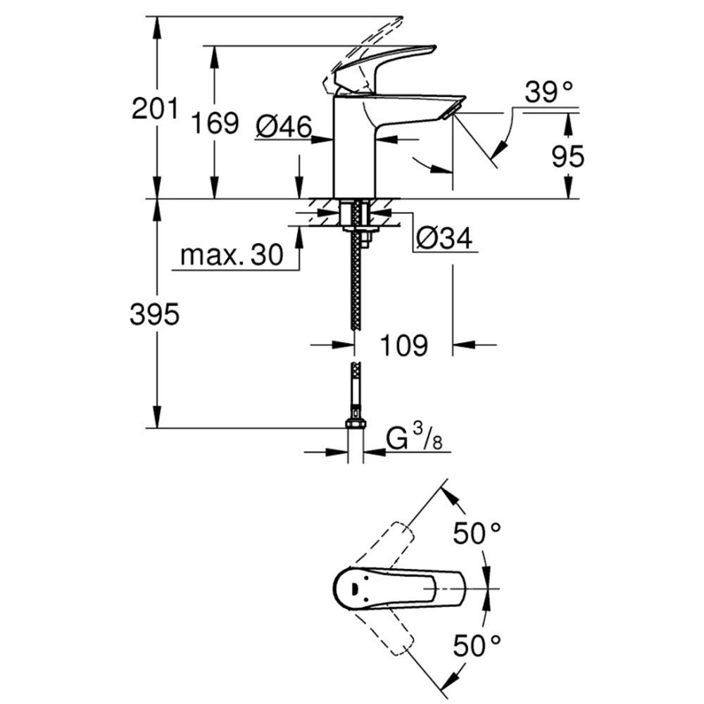 Grohe Eurosmart Tek Kumandalı Lavabo Bataryası - 32467003 2