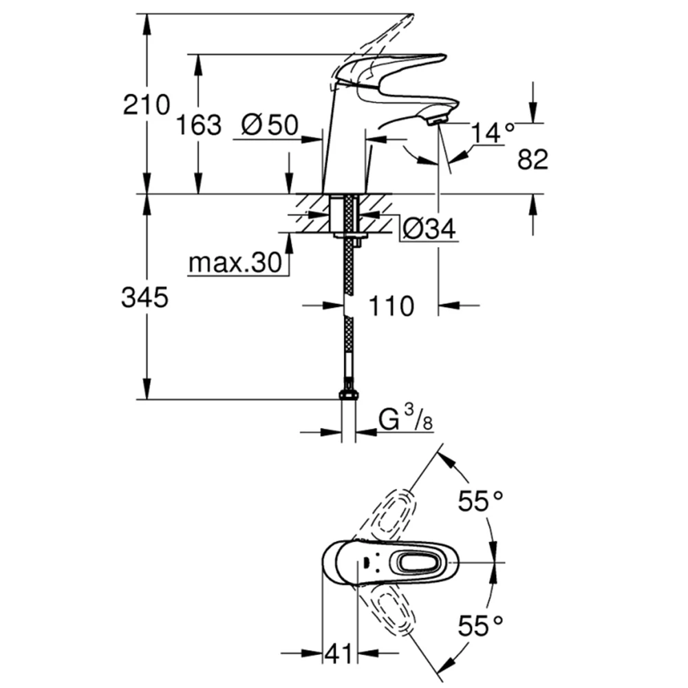 Grohe Eurosmart Tek Kumandalı Lavabo Bataryası - 32468003 2