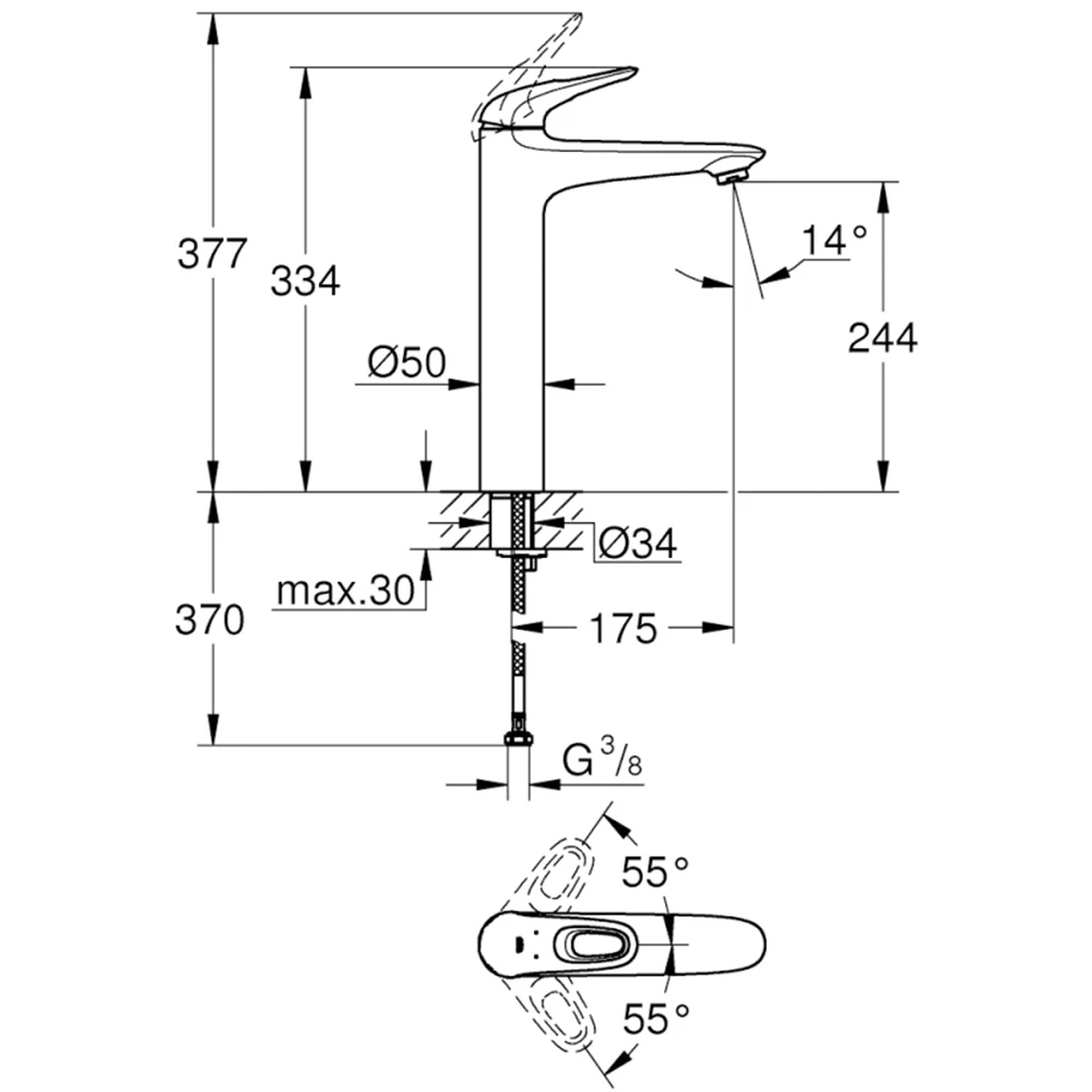 Grohe Eurostyle 2015 Tek Kumandalı Lavabo Bataryası - 23570003 2