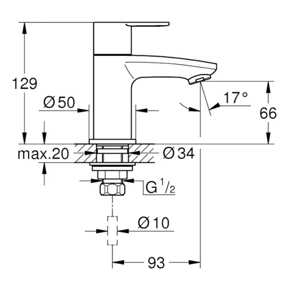 Grohe Eurostyle Cosmopolitan Tek Su Girişli Lavabo Batarya - 23039002 2