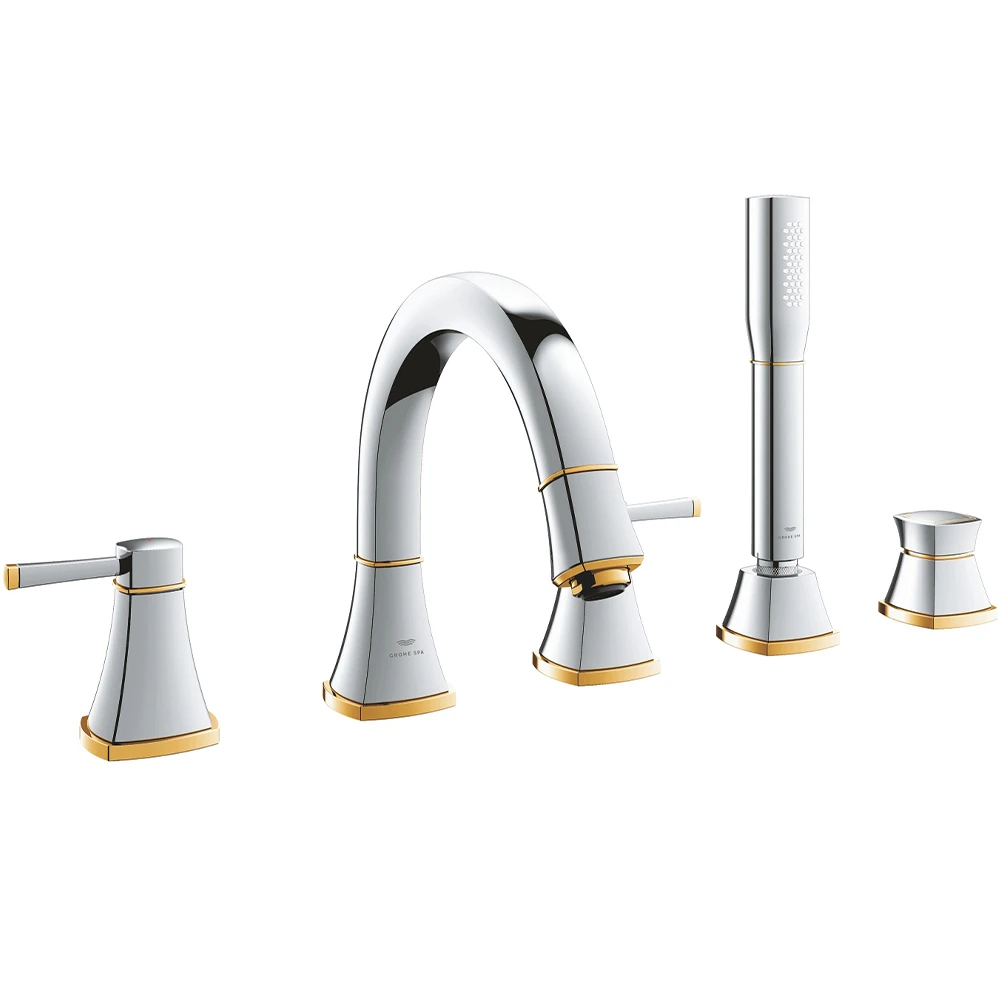 Grohe Grandera 5 Delikli Bronz-Altın Küvet Bataryası - 29415IG0