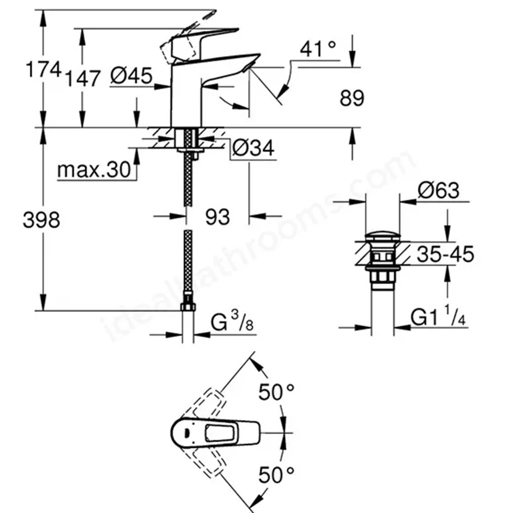 Grohe GROHE Plus 2019 Tek Kumandalı Lavabo Bataryası - 23878001 2