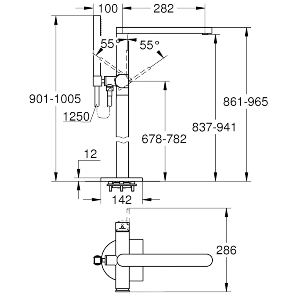 Grohe GROHE Plus 2019 Yerden Küvet Bataryası - 23846003 2