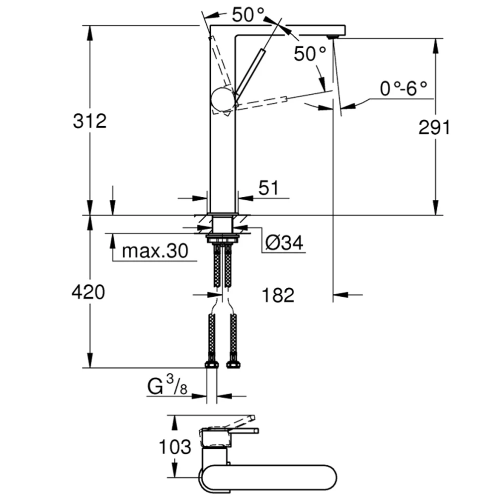 Grohe Grohe Plus Tek Kumandalı Nikel Lavabo Bataryası - 32618AL3 2